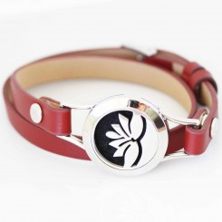 Lotus Flower - Red Wrap Bracelet